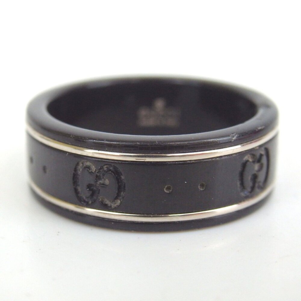 Authentic Gucci Gg Pattern Icon Ring Ceramic [Use… - image 2